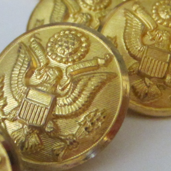 Brass American Waterbury Button Co Conn E Pluribus Unum Superior Buttons - Picture 8 of 12